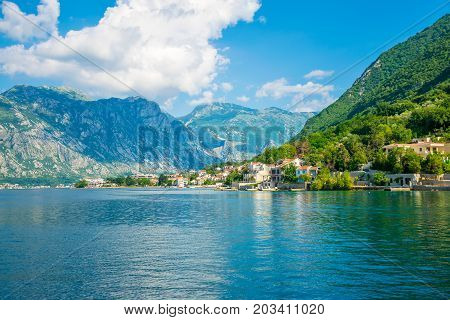 The Medieval Town Of Prcanj In The Boko-kotorska Bay.
