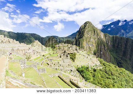 The Machu Picchu beautiful mountain in perou