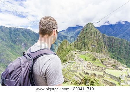 The Machu Picchu beautiful mountain in perou