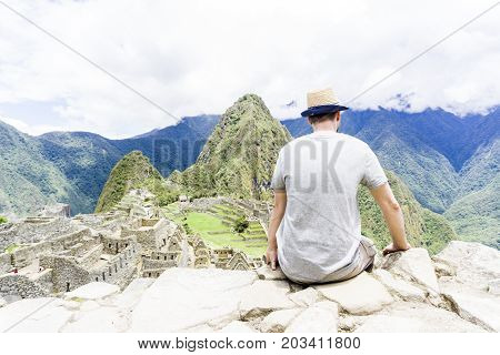 The Machu Picchu beautiful mountain in perou