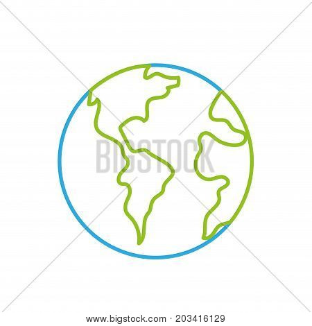 line global earth planet to geography ubication vector illustration