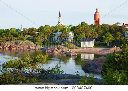 June solar morning in Hanko. Finland, Europe