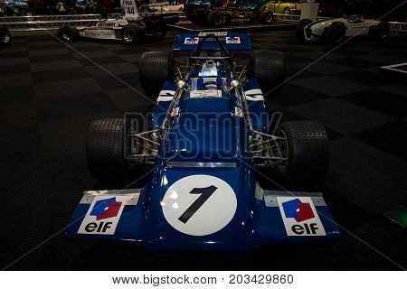 MAASTRICHT NETHERLANDS - JANUARY 08 2015: Formula One car March 701 designed by Robin Herd 1970. International Exhibition InterClassics & Topmobiel 2015
