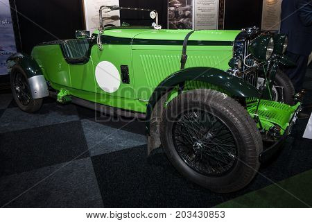 MAASTRICHT NETHERLANDS - JANUARY 08 2015: Sports car Talbot AV105 1933 designer by Georges Roesch. International Exhibition InterClassics & Topmobiel 2015
