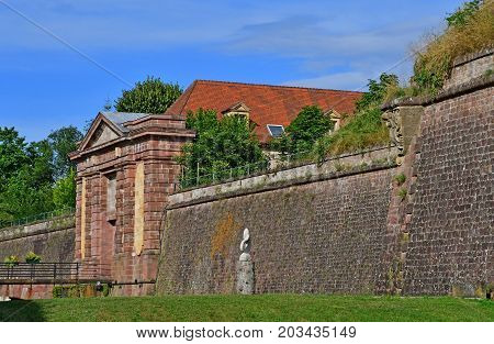 Neuf Brisach France - july 23 2016 : the fortification in summer