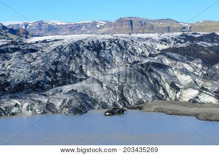 Solheimajokull Glacier, In South Iceland