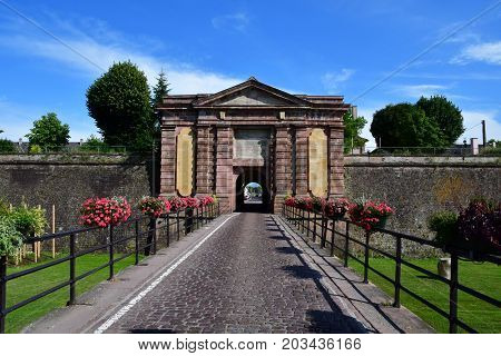 Neuf Brisach France - july 23 2016 : the fortification in summer