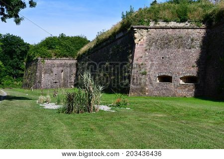 Neuf Brisach France - july 23 2016 : the fortification in summer