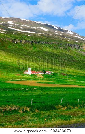 Landscape And Countryside Along The Eyjafjordur