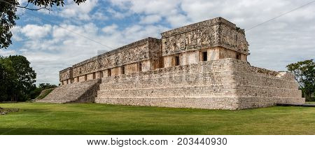 The Governor Palace, Uxmal Archaeological Site, Yucatan, Mexico.