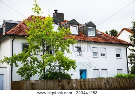 modern multi-family house white facade Germany, europe