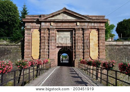 Neuf Brisach France - july 23 2016 : the fortification in summer