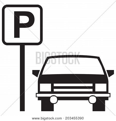 car parking Icon area asphalt auto automobile
