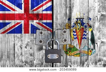 British Antartic Territory flag on door with padlock