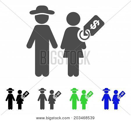 Marriage Of Convenience icon. Vector illustration style is a flat iconic marriage of convenience symbol with black, grey, green, blue color versions. Designed for web and software interfaces.