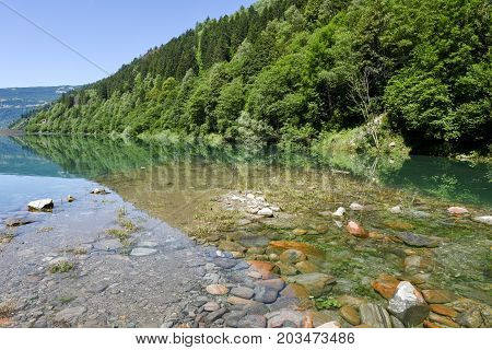 Lake Malvaglia On Blenio Valley