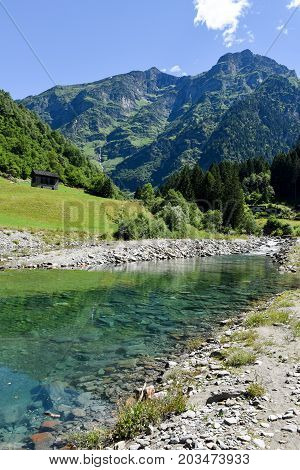Lake Malvaglia On Blenio Valley