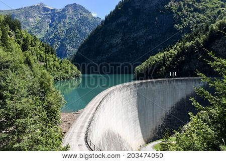 Dam Of Malvaglia On Blenio Valley