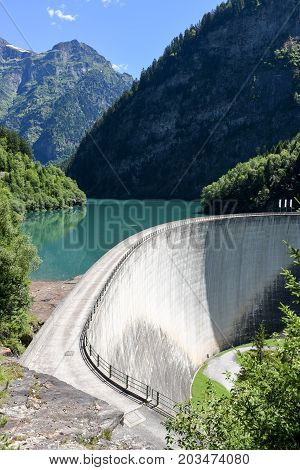 Dam Of Malvaglia On Blenio Valley