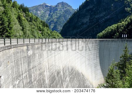 Dam Of Malvaglia On Blenio Valley