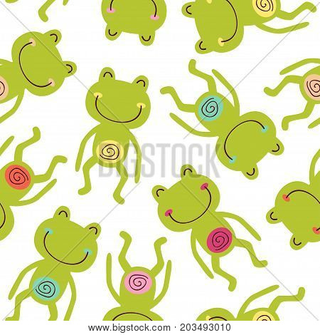 seamless pattern with baby frog - vector illustration, eps