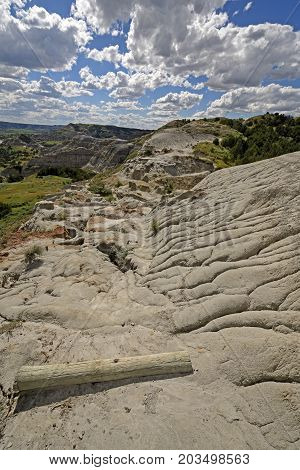 Trail Through the Badlands in Theodore Roosevelt National Park in North Dakota