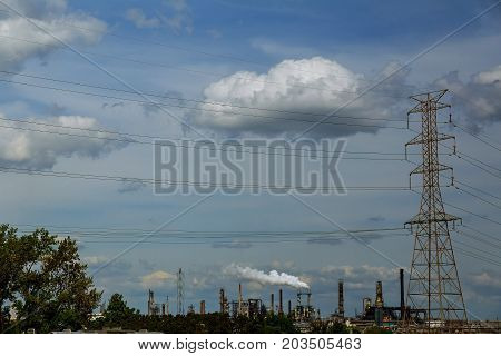 Industrial View,a Equipment Of Oil Refining,oil And Gas Refinery Area