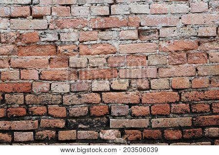Old brick wall in decoration architecture for the design background.