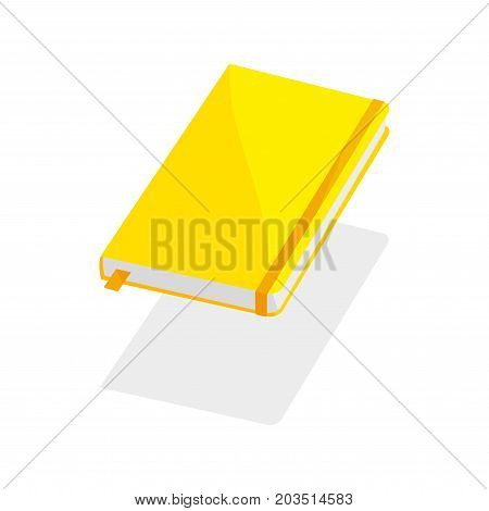 yellow notebook on white background blank paper cover vector illustration