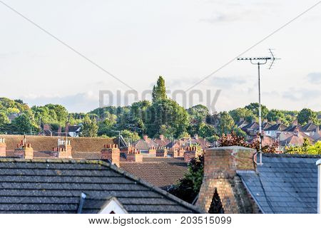 Cloudy Day Cityscape View of Northampton UK.