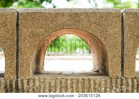 Beautiful brick gap with nature for construction or structure background.