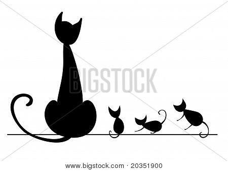 Gatto con gattini