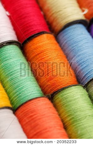 bobbins of lurex thread