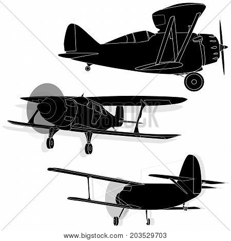 A Bi Plane Isolated On Sky.