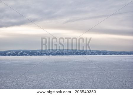 View Of Iced Oslo Fjord In Winter