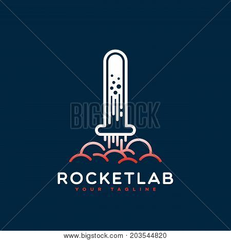 Rocket lab logo template design. Vector illustration.