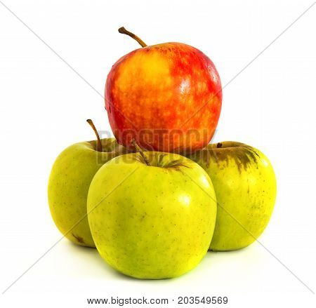 ripe apples on a white background, isolate, apples on an isolated background