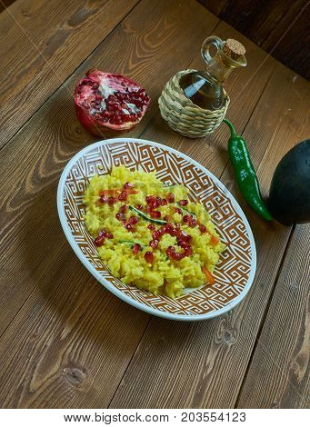 Morasa polow cook Persian Jewelled Rice close  up meal