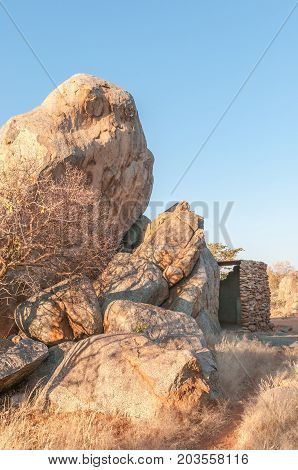 The toilets and showers at the Hoada Camp in the Kunene Region of Namibia blends in with the natural surroundings