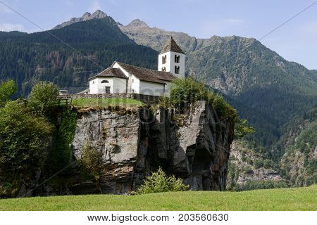 San Martino Church In Calonico On Leventina Valley