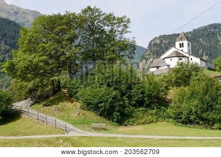 San Martino Church In Calonico On Leventina Valley