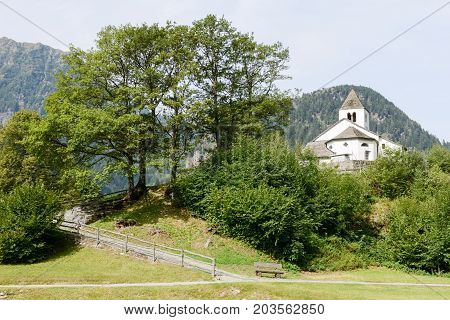 San Martino Church In Calonico On Leventina Valley