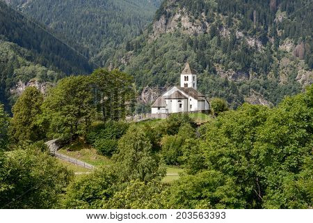 San Martino Church In Calonico On Leventina Valley