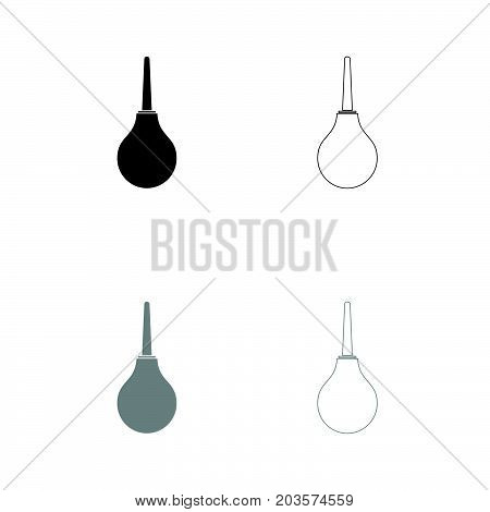Enema Black And Grey Set Icon .