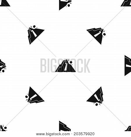 Rockfall pattern repeat seamless in black color for any design. Vector geometric illustration