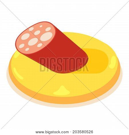 Sausage icon. Isometric illustration of sausage vector icon for web