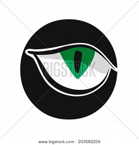 green staring cat eye symbol vector illustration