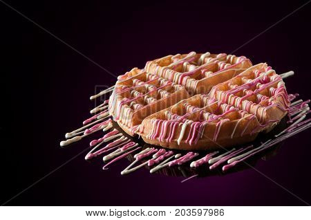 Round Cookies On A Dark Background