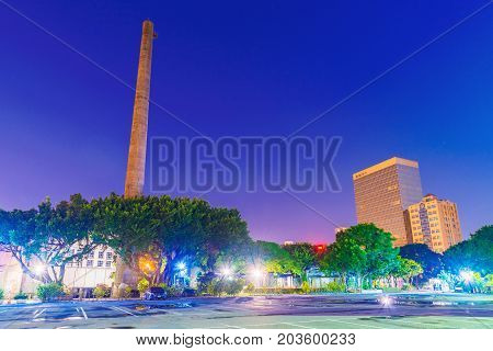 TAIPEI TAIWAN - JULY 11: This is a night view of Huashan 1914 Creative park a famous park with unique architecture where many art exhibitions are held on July 11 2017 in Taipei