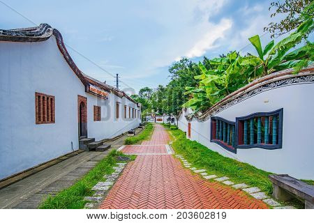 TAIPEI TAIWAN - JULY 04: This is a view of the Lin An Tai historical house and museum a famous museum featuring traditonal Chinese arhcitecture July 04 2017 in Taipei